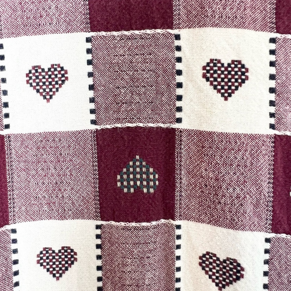 Vintage woven hearts long sleeve blouse top button front size 18/20 country farm - Picture 3 of 10